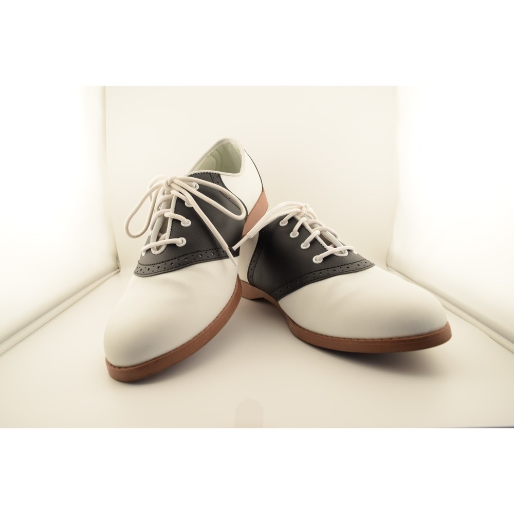 Predictions Womens 10W Black White Oxford Shoes Retro Accessories 4pc Set - Picture 4 of 13